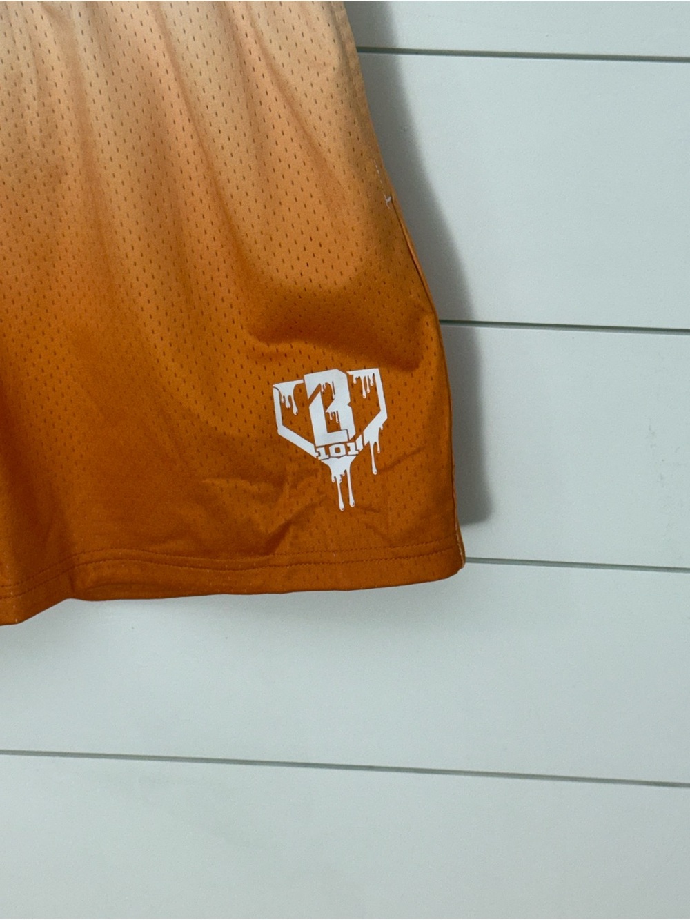 Kids Orange Ombre Athletic Shorts with White Graphic - Picture 5 of 8